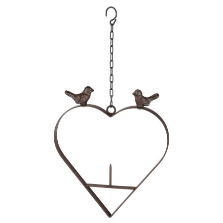 HI Comedero para pájaros con forma de corazón marrón 23,5 cm