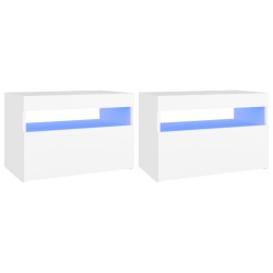 vidaXL Muebles de TV con luces LED 2 uds blanco 60x35x40 cm