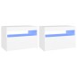 vidaXL Muebles de TV con luces LED 2 uds blanco 60x35x40 cm
