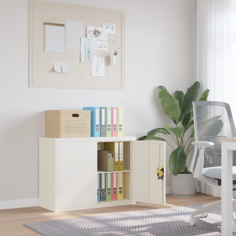 vidaXL Armario archivador de acero blanco 90x40x70 cm vidaXL Armario archivador de acero blanco 90x40x70 cm