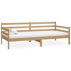 vidaXL Sofá cama madera maciza de pino marrón miel 90x200 cm