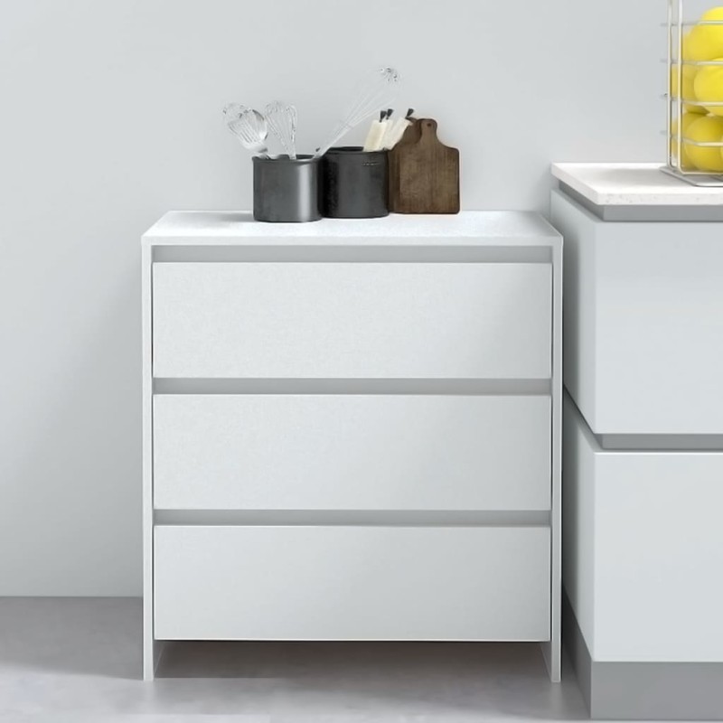 vidaXL Aparador de madera contrachapada blanco 70x41x75 cm vidaXL Aparador de madera contrachapada blanco 70x41x75 cm