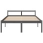 vidaXL Cama para personas mayores madera maciza pino gris 150x200 cm vidaXL Cama para personas mayores madera maciza pino gris 150x200 cm