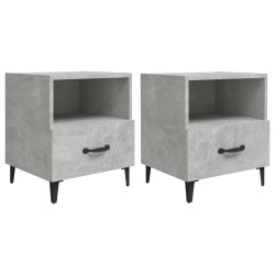 vidaXL Mesitas de noche 2 unidades madera contrachapada gris hormigón