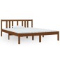 vidaXL Estructura de cama madera maciza marrón miel 140x190 cm vidaXL Estructura de cama madera maciza marrón miel 140x190 cm