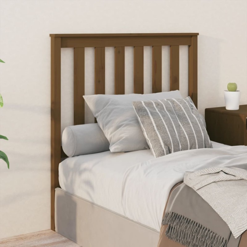 vidaXL Cabecero de cama madera maciza de pino marrón miel 96x6x101 cm vidaXL Cabecero de cama madera maciza de pino marrón miel 96x6x101 cm