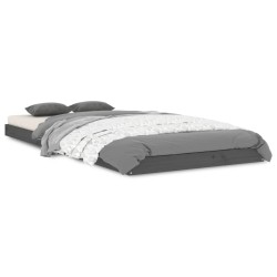vidaXL Estructura de cama madera maciza de pino gris 90x200 cm