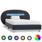 vidaXL Estructura de cama con LED cuero sintético negro 90x200 cm vidaXL Estructura de cama con LED cuero sintético negro 90x200 cm