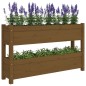 vidaXL Jardinera de madera maciza de pino marrón miel 112x25x66 cm vidaXL Jardinera de madera maciza de pino marrón miel 112x25x66 cm