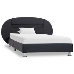 vidaXL Estructura de cama con LED cuero sintético negro 90x200 cm