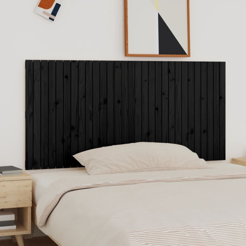 vidaXL Cabecero de cama de pared madera maciza pino negro 185x3x90 cm vidaXL Cabecero de cama de pared madera maciza pino negro 185x3x90 cm