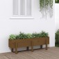 vidaXL Arriate elevado de jardín madera pino marrón miel 121x30x38 cm vidaXL Arriate elevado de jardín madera pino marrón miel 121x30x38 cm