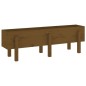vidaXL Arriate elevado de jardín madera pino marrón miel 121x30x38 cm vidaXL Arriate elevado de jardín madera pino marrón miel 121x30x38 cm