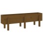 vidaXL Arriate elevado de jardín madera pino marrón miel 121x30x38 cm vidaXL Arriate elevado de jardín madera pino marrón miel 121x30x38 cm