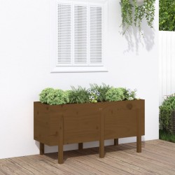 vidaXL Arriate elevado de jardín madera pino marrón miel 121x50x57 cm