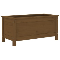 vidaXL Jardinera madera maciza de pino marrón miel 82,5x40x39 cm