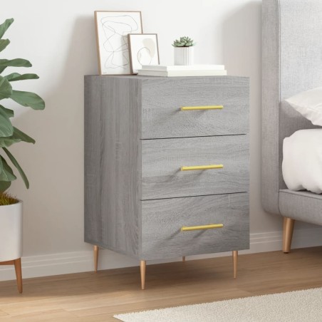 vidaXL Mesita de noche madera de ingeniería gris Sonoma 40x40x66 cm