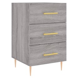 vidaXL Mesita de noche madera de ingeniería gris Sonoma 40x40x66 cm