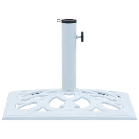 vidaXL Base de sombrilla de hierro fundido blanco 12 kg 49 cm