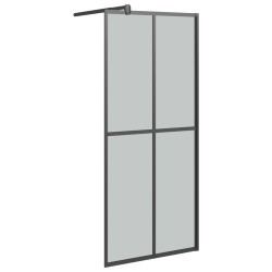vidaXL Mampara de ducha accesible vidrio templado oscuro 90x195 cm