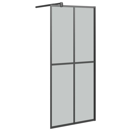 vidaXL Mampara de ducha accesible vidrio templado oscuro 90x195 cm