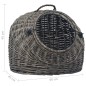 vidaXL Transportín para gatos sauce natural gris 60x45x45 cm vidaXL Transportín para gatos sauce natural gris 60x45x45 cm