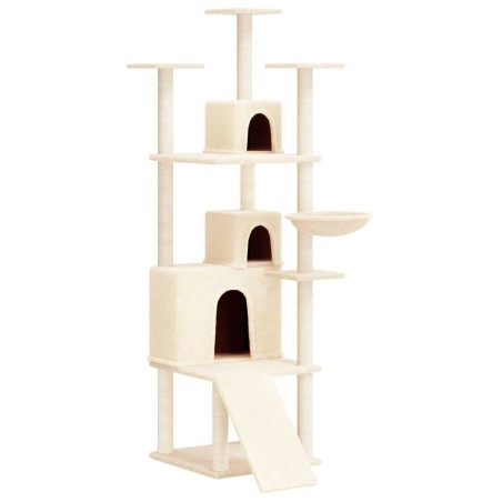 vidaXL Rascador para gatos con postes de sisal crema 175 cm