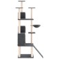 vidaXL Rascador para gatos con postes de sisal gris oscuro 175 cm vidaXL Rascador para gatos con postes de sisal gris oscuro 175 cm