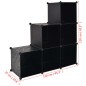 vidaXL Estantería de cubos con 6 compartimentos negro vidaXL Estantería de cubos con 6 compartimentos negro
