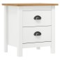 vidaXL Mesita noche Hill 2uds madera maciza pino blanco 46x35x49,5 cm
