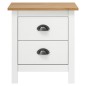 vidaXL Mesita noche Hill 2uds madera maciza pino blanco 46x35x49,5 cm