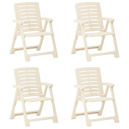 vidaXL Sillas de jardín 4 unidades plástico blanco