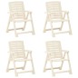vidaXL Sillas de jardín 4 unidades plástico blanco vidaXL Sillas de jardín 4 unidades plástico blanco