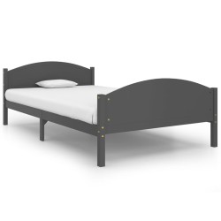 vidaXL Estructura de cama madera maciza de pino gris oscuro 120x200 cm