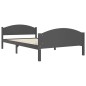 vidaXL Estructura de cama madera maciza de pino gris oscuro 120x200 cm