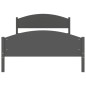 vidaXL Estructura de cama madera maciza de pino gris oscuro 120x200 cm