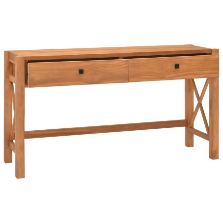 vidaXL Escritorio con 2 cajones madera de teca 140x40x75 cm