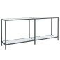 vidaXL Mesa de consola vidrio templado blanco 180x35x75,5 cm vidaXL Mesa de consola vidrio templado blanco 180x35x75,5 cm