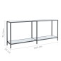 vidaXL Mesa de consola vidrio templado blanco 180x35x75,5 cm vidaXL Mesa de consola vidrio templado blanco 180x35x75,5 cm