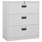 vidaXL Armario archivador de acero gris claro 90x46x103 cm