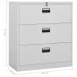 vidaXL Armario archivador de acero gris claro 90x46x103 cm