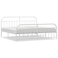 vidaXL Estructura cama metal con cabecero y pie cama blanco 193x203 cm