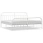 vidaXL Estructura cama metal con cabecero y pie cama blanco 193x203 cm vidaXL Estructura cama metal con cabecero y pie cama blanco 193x203 cm