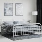 vidaXL Estructura cama metal con cabecero y pie cama blanco 193x203 cm vidaXL Estructura cama metal con cabecero y pie cama blanco 193x203 cm