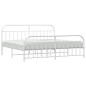 vidaXL Estructura cama metal con cabecero y pie cama blanco 193x203 cm vidaXL Estructura cama metal con cabecero y pie cama blanco 193x203 cm