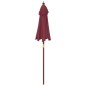 vidaXL Sombrilla de jardín con poste de madera rojo burdeos 196x231 cm vidaXL Sombrilla de jardín con poste de madera rojo burdeos 196x231 cm