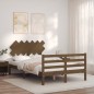 vidaXL Estructura de cama matrimonio con cabecero madera marrón miel vidaXL Estructura de cama matrimonio con cabecero madera marrón miel