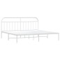 vidaXL Estructura de cama de metal con cabecero blanco 193x203 cm vidaXL Estructura de cama de metal con cabecero blanco 193x203 cm