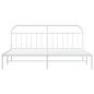 vidaXL Estructura de cama de metal con cabecero blanco 193x203 cm vidaXL Estructura de cama de metal con cabecero blanco 193x203 cm