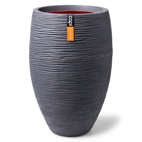 Capi Jarrón Nature Rib elegante Deluxe gris oscuro 45x72 cm